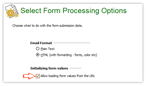 allow loading values from URL option