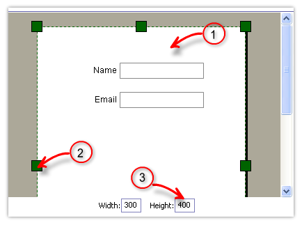 how to change form size in html