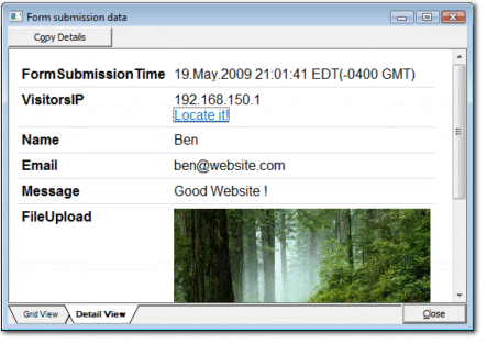 Data viewer detail view