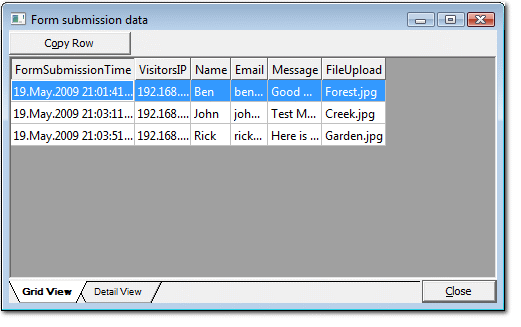Data viewer grid