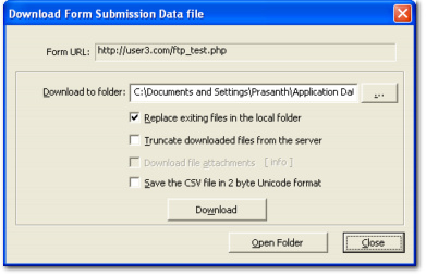 Download data file dialog