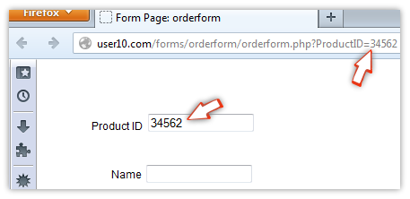Loading form values from URL