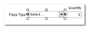 order form with dropdown
