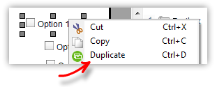 Duplicate context menu