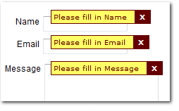 Floating error box in the browser
