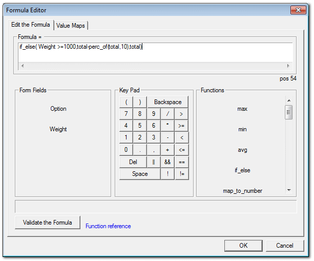 Formula editor