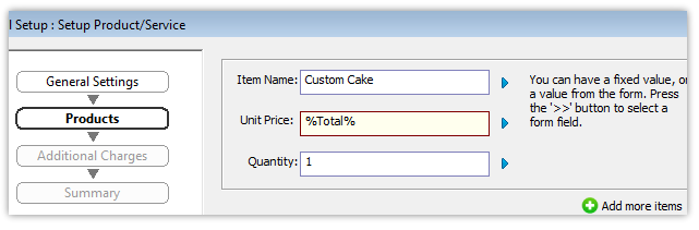 using form fields in Paypal setup