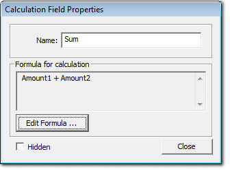 calculation field properties