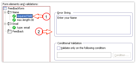 Validation options