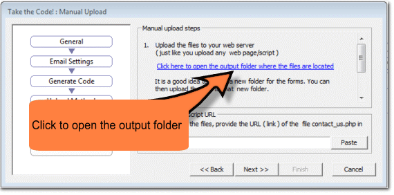 Open the output folder