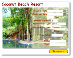 Beach resort reservation form