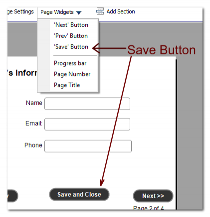 Save and Continue Button