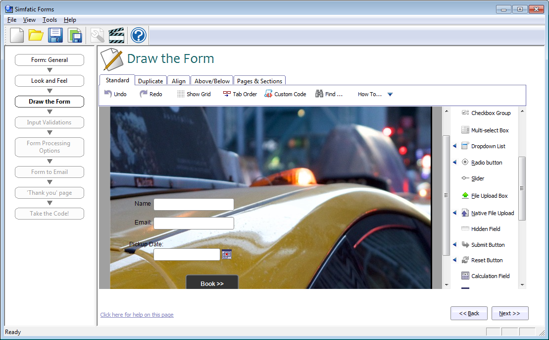 web form building software